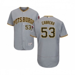 Mens Pittsburgh Pirates 53 Melky Cabrera Grey Road Flex Base Authentic Collection Baseball Jersey