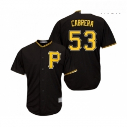 Mens Pittsburgh Pirates 53 Melky Cabrera Replica Black Alternate Cool Base Baseball Jersey 