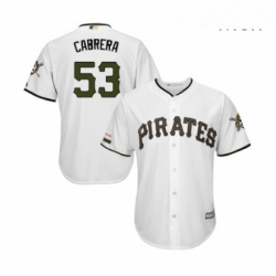 Mens Pittsburgh Pirates 53 Melky Cabrera Replica White Alternate Cool Base Baseball Jersey 