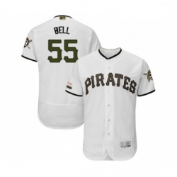 Mens Pittsburgh Pirates 55 Josh Bell White Alternate Authentic Collection Flex Base Baseball Jersey