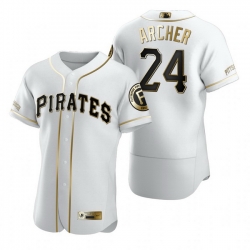 Pittsburgh Pirates 24 Chris Archer White Nike Mens Authentic Golden Edition MLB Jersey
