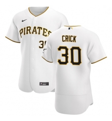 Pittsburgh Pirates 30 Kyle Crick Men Nike White Home 2020 Authentic Player MLB Jersey