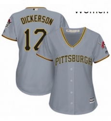 Womens Majestic Pittsburgh Pirates 12 Corey Dickerson Authentic Grey Road Cool Base MLB Jersey 