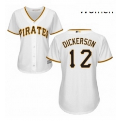 Womens Majestic Pittsburgh Pirates 12 Corey Dickerson Authentic White Home Cool Base MLB Jersey 