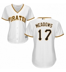Womens Majestic Pittsburgh Pirates 17 Austin Meadows Authentic White Home Cool Base MLB Jersey 