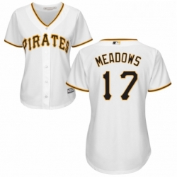 Womens Majestic Pittsburgh Pirates 17 Austin Meadows Authentic White Home Cool Base MLB Jersey 