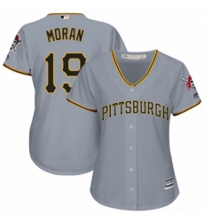 Womens Majestic Pittsburgh Pirates 19 Colin Moran Authentic Grey Road Cool Base MLB Jersey 