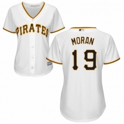 Womens Majestic Pittsburgh Pirates 19 Colin Moran Authentic White Home Cool Base MLB Jersey 