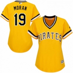 Womens Majestic Pittsburgh Pirates 19 Colin Moran Replica Gold Alternate Cool Base MLB Jersey 
