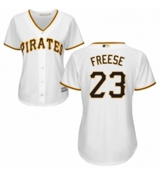 Womens Majestic Pittsburgh Pirates 23 David Freese Authentic White Home Cool Base MLB Jersey 