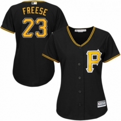 Womens Majestic Pittsburgh Pirates 23 David Freese Replica Black Alternate Cool Base MLB Jersey 
