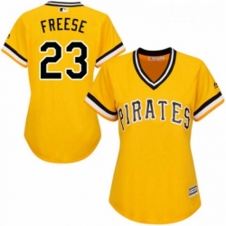 Womens Majestic Pittsburgh Pirates 23 David Freese Replica Gold Alternate Cool Base MLB Jersey 