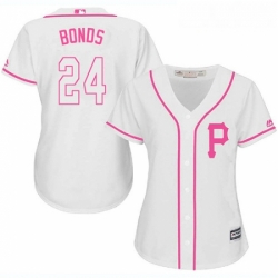 Womens Majestic Pittsburgh Pirates 24 Barry Bonds Authentic White Fashion Cool Base MLB Jersey