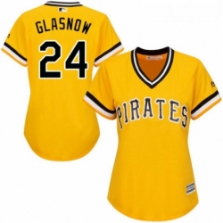 Womens Majestic Pittsburgh Pirates 24 Tyler Glasnow Authentic Gold Alternate Cool Base MLB Jersey 