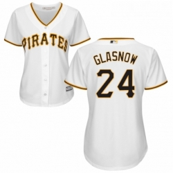 Womens Majestic Pittsburgh Pirates 24 Tyler Glasnow Authentic White Home Cool Base MLB Jersey 