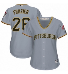 Womens Majestic Pittsburgh Pirates 26 Adam Frazier Authentic Grey Road Cool Base MLB Jersey 