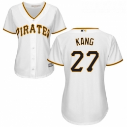 Womens Majestic Pittsburgh Pirates 27 Jung ho Kang Authentic White Home Cool Base MLB Jersey