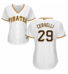 Womens Majestic Pittsburgh Pirates 29 Francisco Cervelli Replica White Home Cool Base MLB Jersey