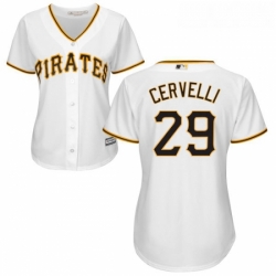 Womens Majestic Pittsburgh Pirates 29 Francisco Cervelli Replica White Home Cool Base MLB Jersey