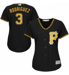 Womens Majestic Pittsburgh Pirates 3 Sean Rodriguez Authentic Black Alternate Cool Base MLB Jersey 