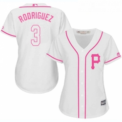 Womens Majestic Pittsburgh Pirates 3 Sean Rodriguez Authentic White Fashion Cool Base MLB Jersey 
