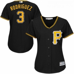 Womens Majestic Pittsburgh Pirates 3 Sean Rodriguez Replica Black Alternate Cool Base MLB Jersey 