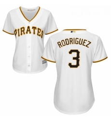 Womens Majestic Pittsburgh Pirates 3 Sean Rodriguez Replica White Home Cool Base MLB Jersey 