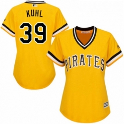 Womens Majestic Pittsburgh Pirates 39 Chad Kuhl Replica Gold Alternate Cool Base MLB Jersey 
