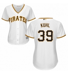 Womens Majestic Pittsburgh Pirates 39 Chad Kuhl Replica White Home Cool Base MLB Jersey 