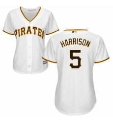 Womens Majestic Pittsburgh Pirates 5 Josh Harrison Authentic White Home Cool Base MLB Jersey