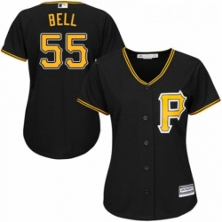 Womens Majestic Pittsburgh Pirates 55 Josh Bell Authentic Black Alternate Cool Base MLB Jersey 