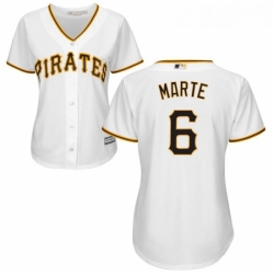 Womens Majestic Pittsburgh Pirates 6 Starling Marte Authentic White Home Cool Base MLB Jersey