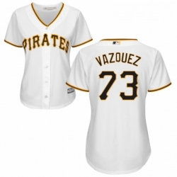 Womens Majestic Pittsburgh Pirates 73 Felipe Vazquez Authentic White Home Cool Base MLB Jersey 