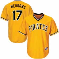 Youth Majestic Pittsburgh Pirates 17 Austin Meadows Replica Gold Alternate Cool Base MLB Jersey 