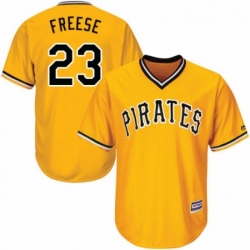 Youth Majestic Pittsburgh Pirates 23 David Freese Authentic Gold Alternate Cool Base MLB Jersey 