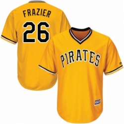 Youth Majestic Pittsburgh Pirates 26 Adam Frazier Replica Gold Alternate Cool Base MLB Jersey 