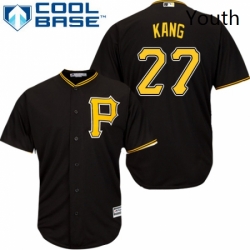 Youth Majestic Pittsburgh Pirates 27 Jung ho Kang Replica Black Alternate Cool Base MLB Jersey