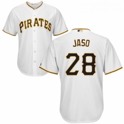 Youth Majestic Pittsburgh Pirates 28 John Jaso Authentic White Home Cool Base MLB Jersey