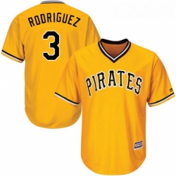 Youth Majestic Pittsburgh Pirates 3 Sean Rodriguez Replica Gold Alternate Cool Base MLB Jersey 