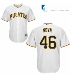 Youth Majestic Pittsburgh Pirates 46 Ivan Nova Authentic White Home Cool Base MLB Jersey 