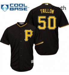 Youth Majestic Pittsburgh Pirates 50 Jameson Taillon Authentic Black Alternate Cool Base MLB Jersey 