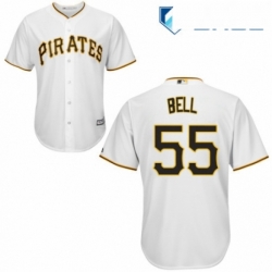 Youth Majestic Pittsburgh Pirates 55 Josh Bell Replica White Home Cool Base MLB Jersey 