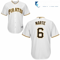 Youth Majestic Pittsburgh Pirates 6 Starling Marte Authentic White Home Cool Base MLB Jersey