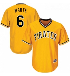 Youth Majestic Pittsburgh Pirates 6 Starling Marte Replica Gold Alternate Cool Base MLB Jersey