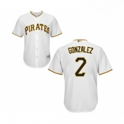Youth Pittsburgh Pirates 2 Erik Gonzalez Replica White Home Cool Base Baseball Jersey 