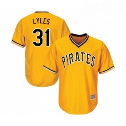 Youth Pittsburgh Pirates 31 Jordan Lyles Replica Gold Alternate Cool Base Baseball Jersey 