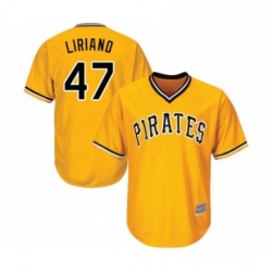 Youth Pittsburgh Pirates 47 Francisco Liriano Replica Gold Alternate Cool Base Baseball Jersey 