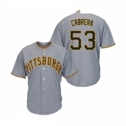 Youth Pittsburgh Pirates 53 Melky Cabrera Replica Grey Road Cool Base Baseball Jersey 