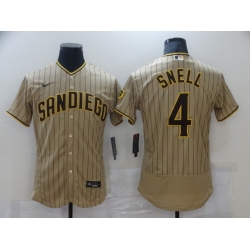 Men Nike San Diego Padres 4 SNELL Brown Authentic Alternate Player Jersey