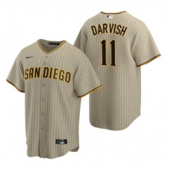 Men San Diego 11 San Diego Padres Yu Darvish Sand Brown Trade Alternate Coolbase Jersey